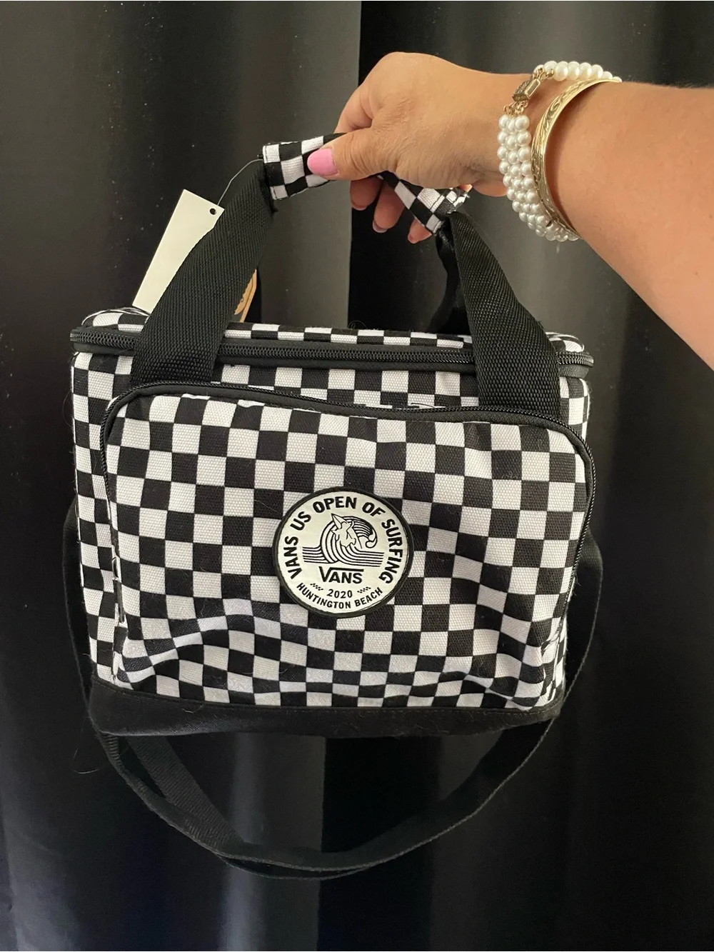 NWT Vans Black & White Checkerboard Cooler Bag - Picture 1 of 7